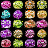 Load image into Gallery viewer, 100 Zodiac Signs Colors Designs Bundle PNG
