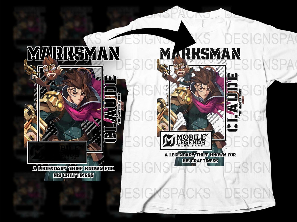 Mobile Legends Claude T-Shirt, Anime Gaming Apparel, Legendary Thief Graphic Tee, Gamer Gifts