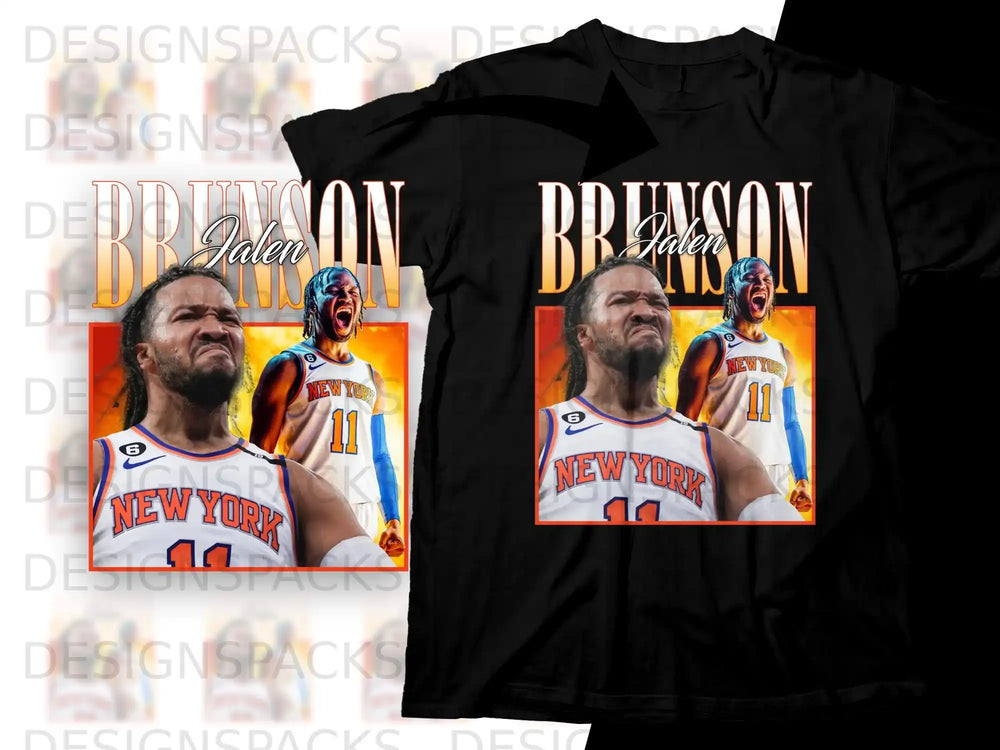 Jalen Brunson New York basketball player graphic t-shirt.