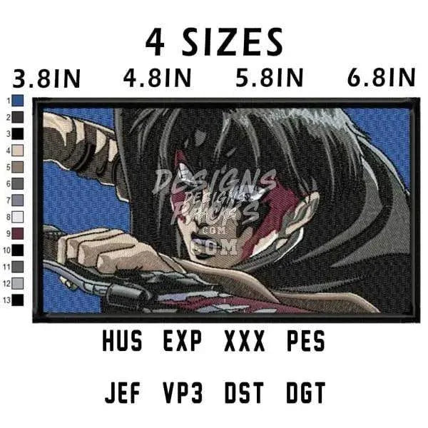 Levi Ackerman Anime Embroidery Design