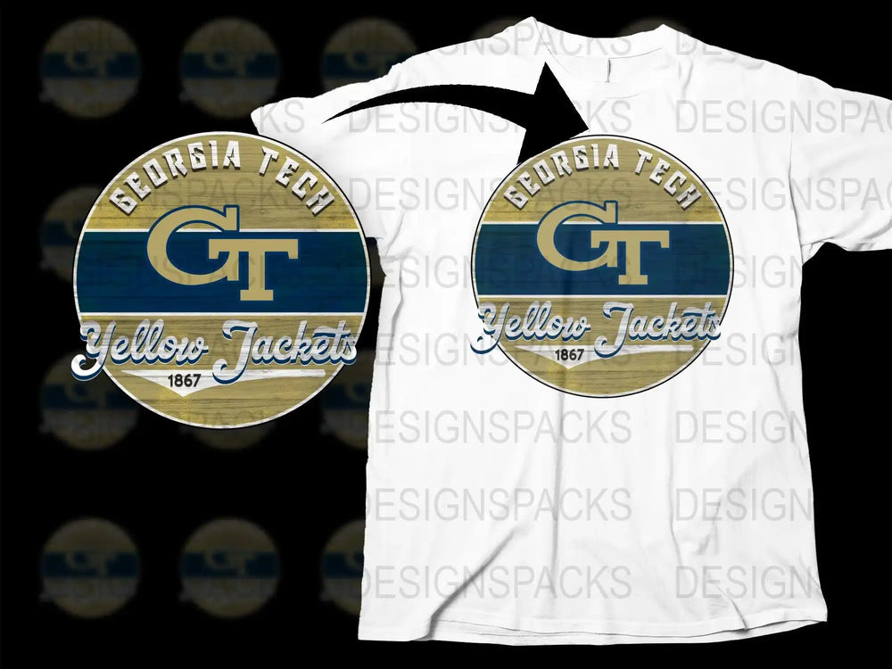Georgia Tech Yellow Jackets T-Shirt, Vintage Logo Design, College Sports Apparel, Unisex Tee