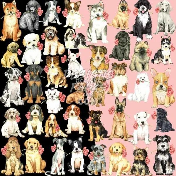 100+ Valentine's Day Dogs Rose Designs Bundle PNG designspacks