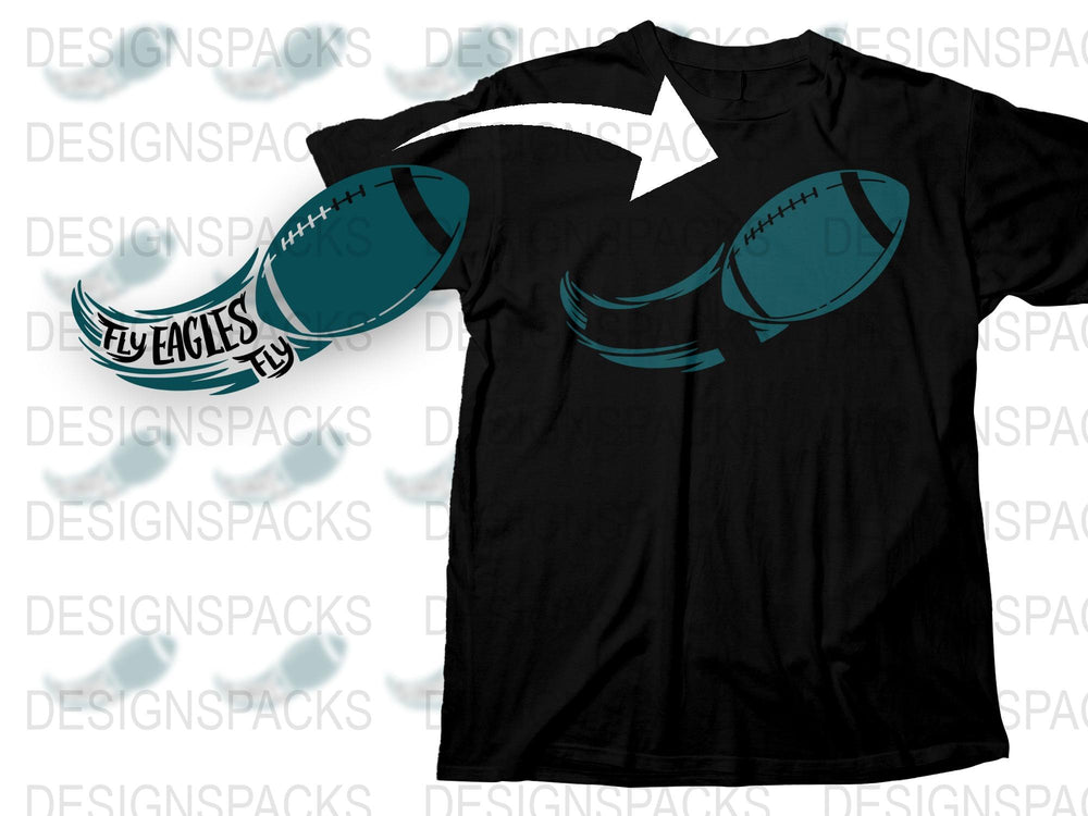 Fly Eagles Fly Themed T-Shirt, Sports Fan Gift, Black Graphic Tee, Football Season Apparel