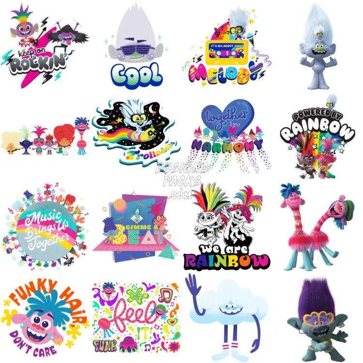 101 Movie Troll Cartoon Designs Bundle Png