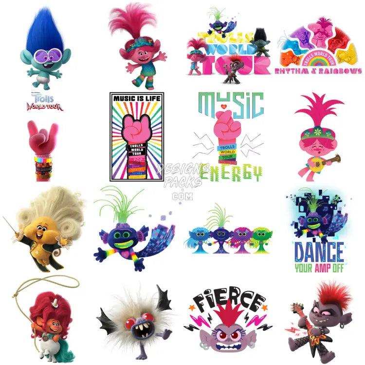 101 Movie Troll Cartoon Designs Bundle Png