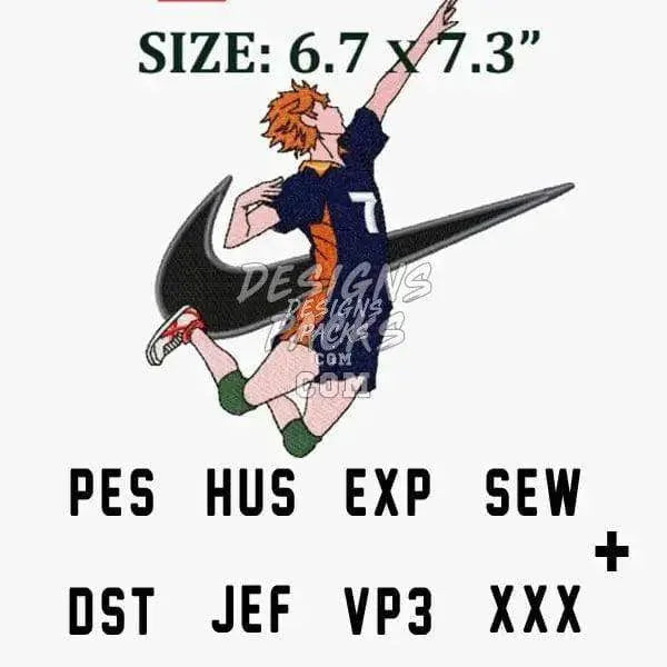 Swoosh Sport Anime Embroidery Design