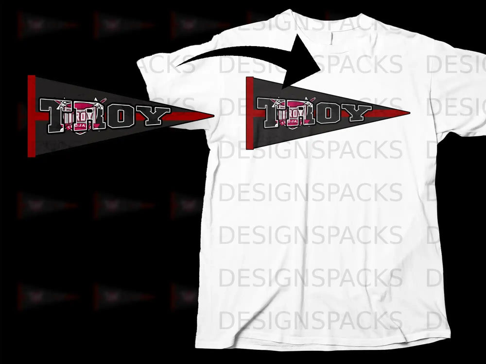 Troy University Pennant Logo Design T-Shirt