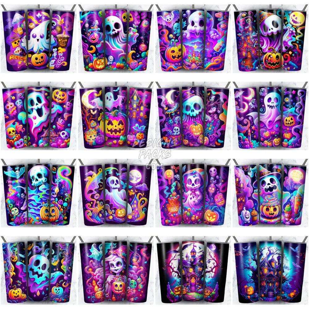 102 Neon Halloween Tumbler Wrap Bundle Jpg