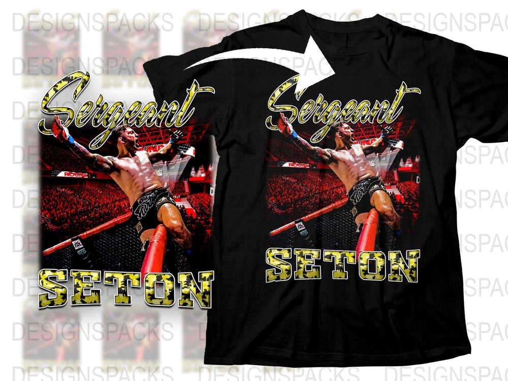 Sergeant Seton Wrestling Graphic T-Shirt, High Impact Sports Tee, Athletic Casual Wear, Unique Design Top