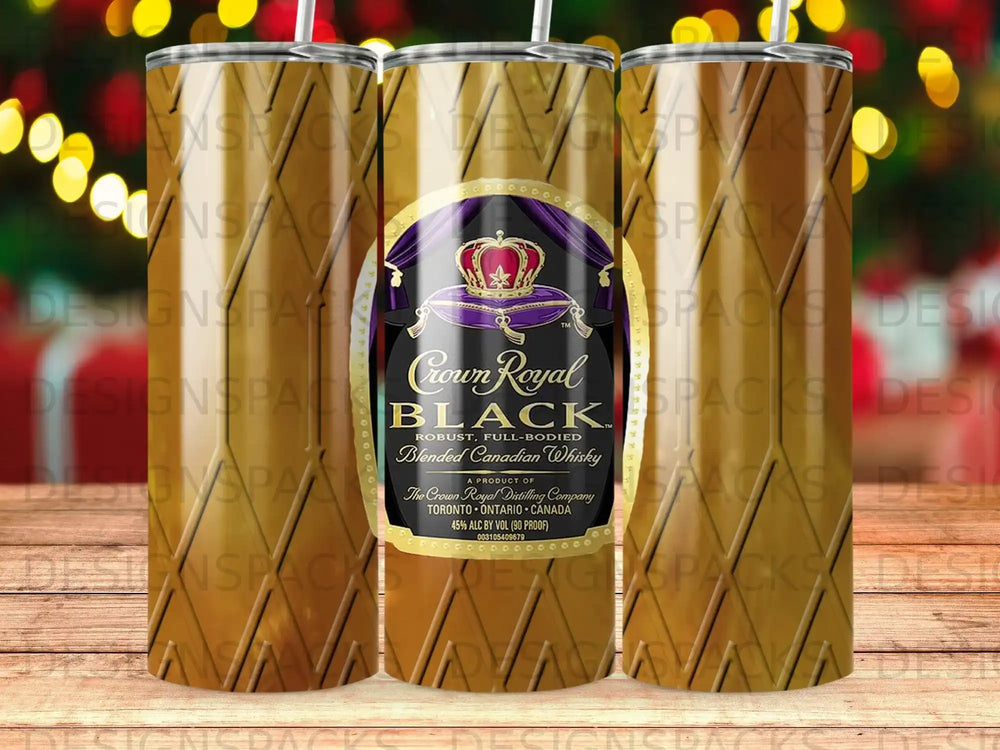 Crown Royal Black Canadian Whisky bottle with purple and gold label.