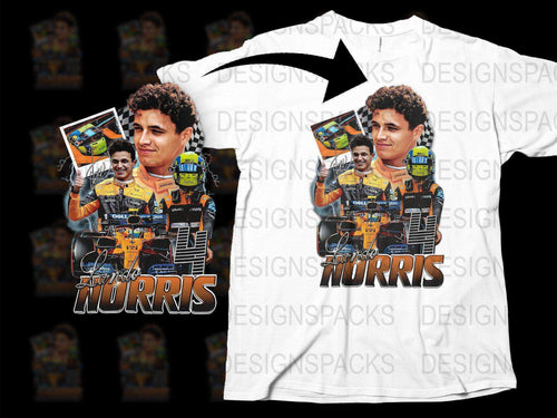 Lando Norris F1 Racing Driver Graphic T-Shirt, McLaren Fan Merchandise, Sports Car Racing Apparel, Unisex Cotton Tee