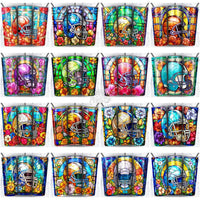 Load image into Gallery viewer, 104 Football Helmet Stained Glass Tumbler Wrap Bundle Jpg
