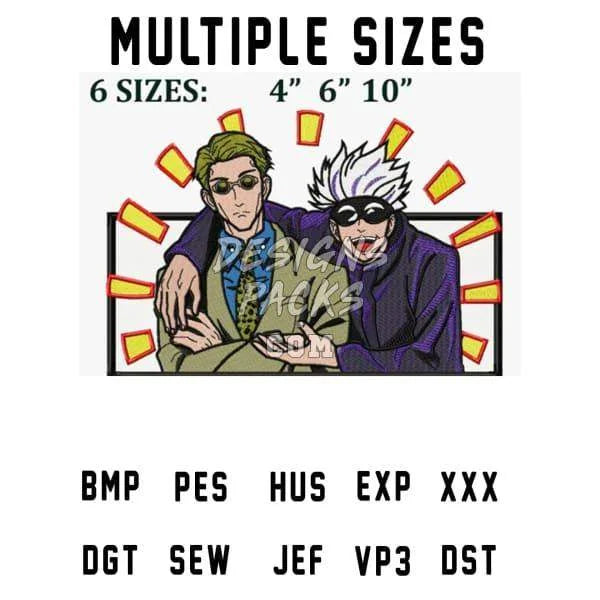 Gojo Satoru & Nanami Kento Anime Embroidery Design