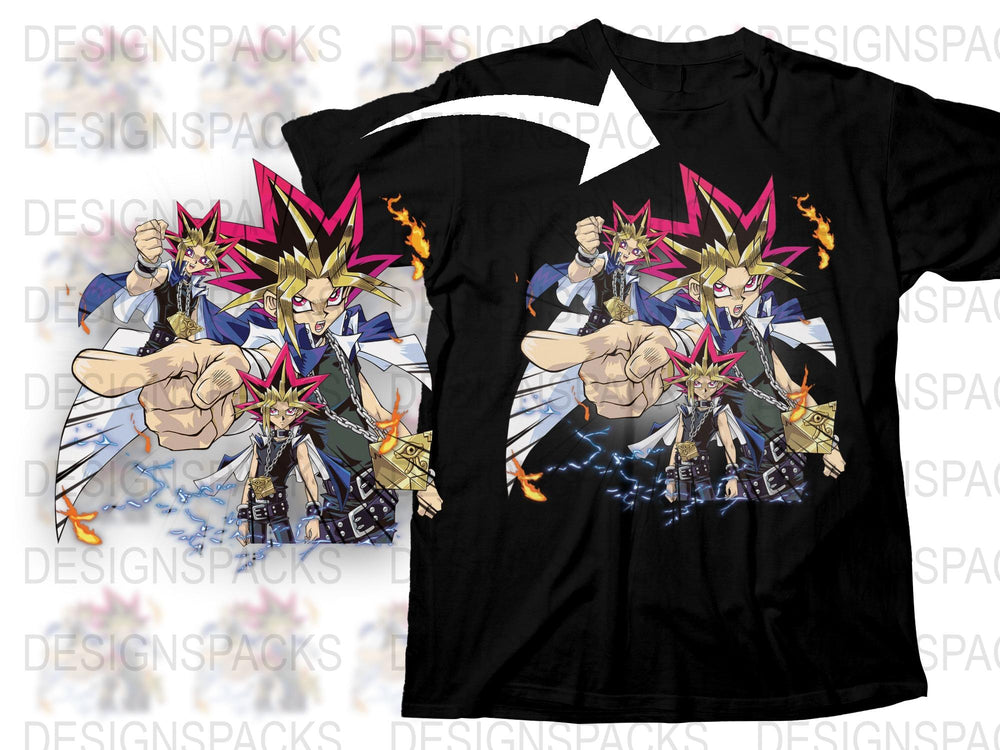 YuGiOh Anime T-Shirt, Duelist Yugi Graphic Tee, Manga Fan Gift, Unisex Cotton Black Shirt