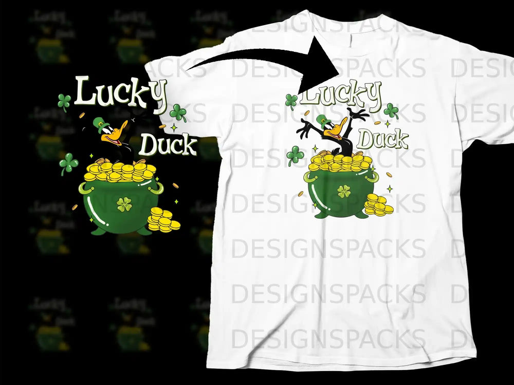 Lucky Duck St Patricks Day Daffy Pot Gold Shamrocks product type