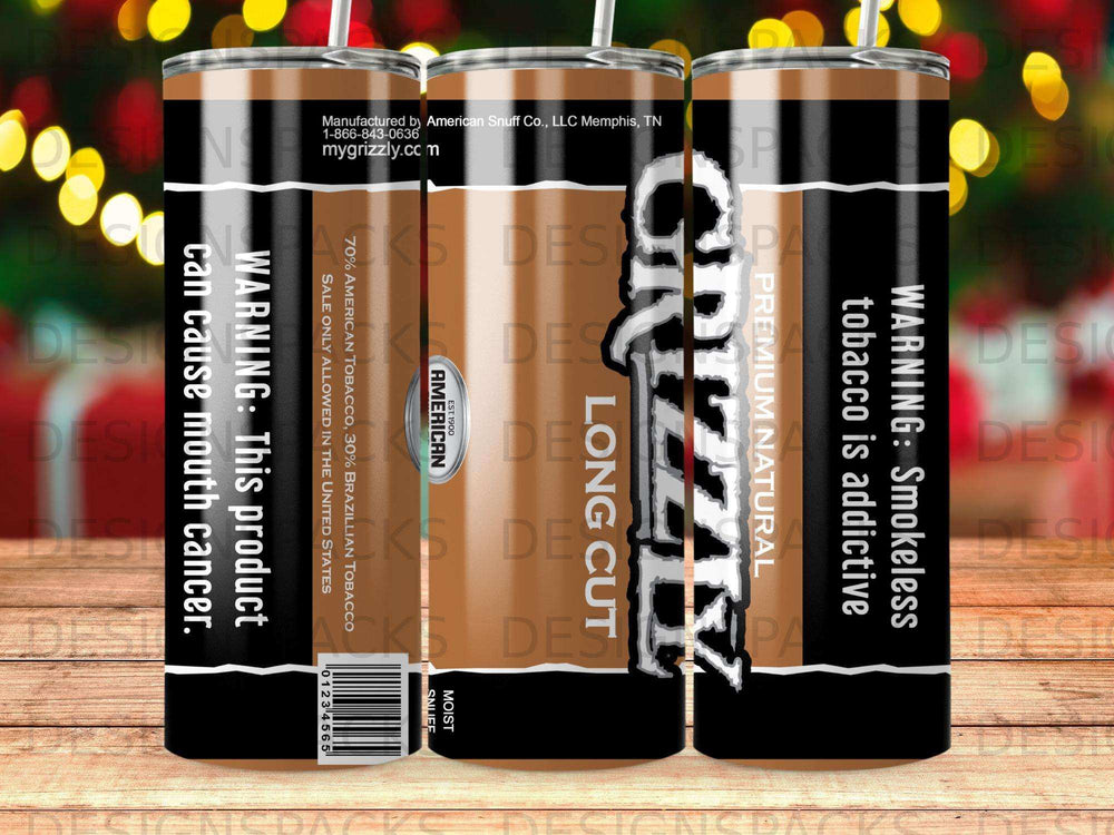 Grizzly Long Cut moist smokeless tobacco pouch with warnings.