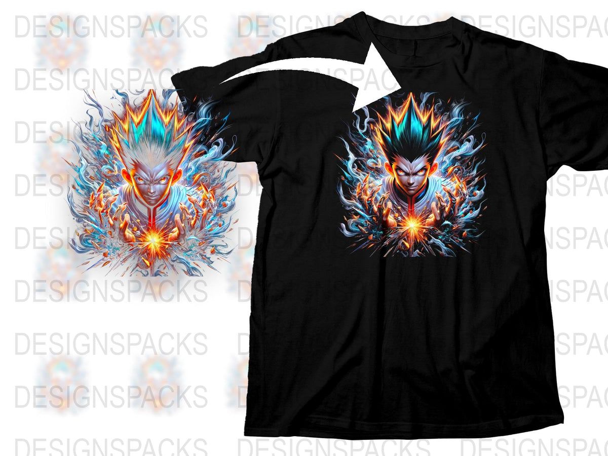 Men's Graphic T-Shirt with Blue Flame Skull Design, Unique Fire Skull Printed Tee, Cool Streetwear Shirt for Men and Women