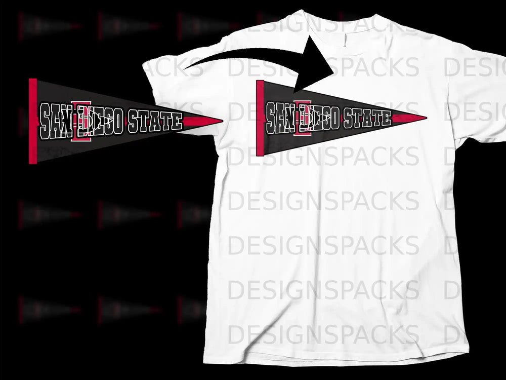 San Diego State University Pennant Design T-Shirt