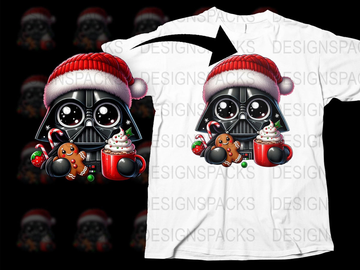 Cute Santa Hat Robot T-Shirt, Festive Holiday Apparel, Christmas Tee with Dogs, Unique Gift for Geeks and Gamers, Unisex Clothing