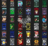Load image into Gallery viewer, 106 Popculture Ugly Christmas Designs Bundle PNG
