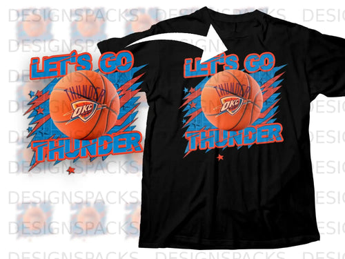 Let's Go Thunder Basketball Graphic T-shirt