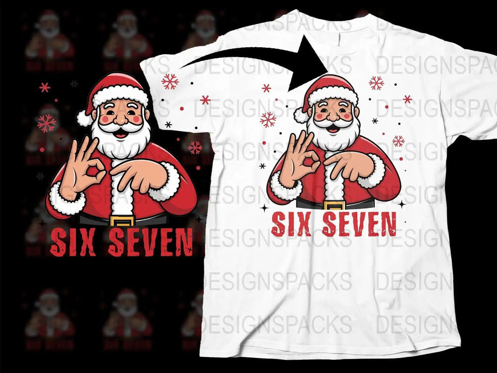 Santa Claus Graphic T-Shirt, Christmas Festive Tee, Holiday Apparel, White Cotton Shirt with Santa Print