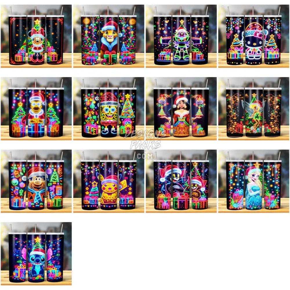 108 Christmas Led Lights Cartoon Mix Tumbler Wrap Bundle Jpg