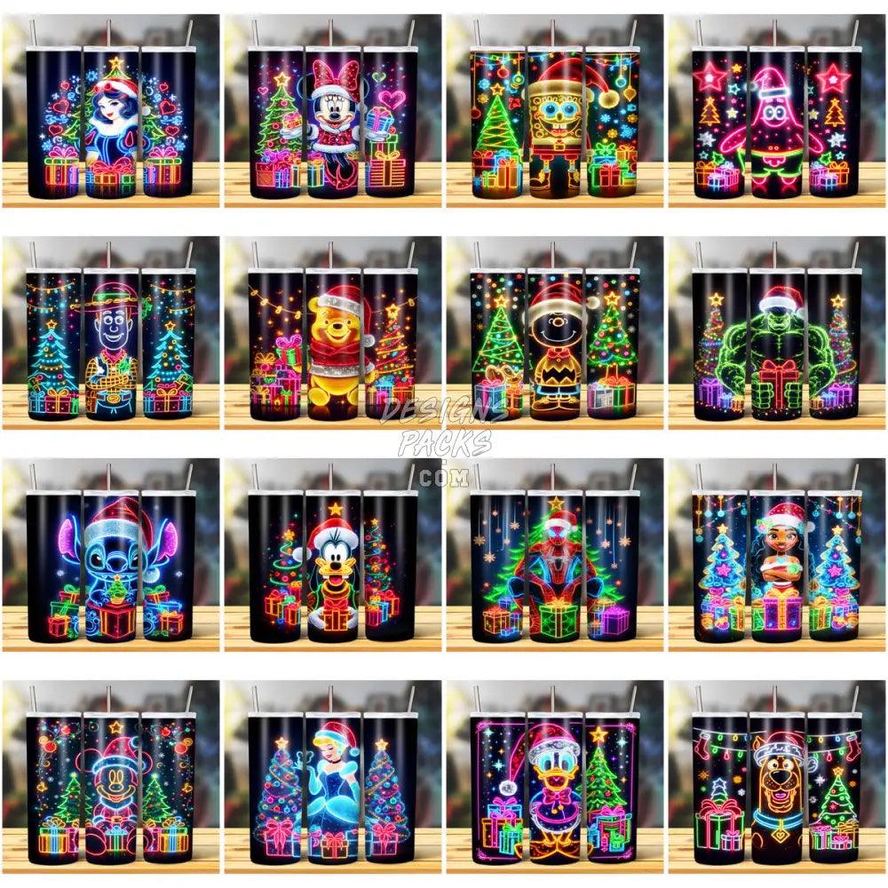 108 Christmas Led Lights Cartoon Mix Tumbler Wrap Bundle Jpg