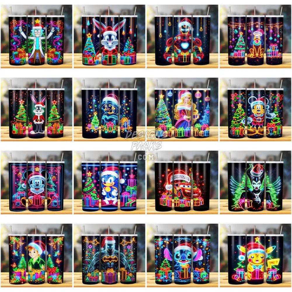 108 Christmas Led Lights Cartoon Mix Tumbler Wrap Bundle Jpg