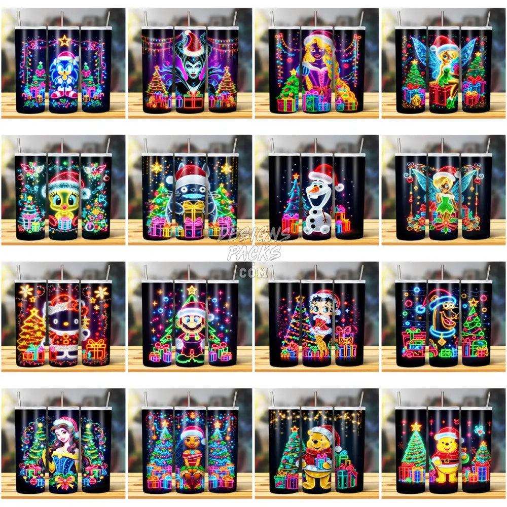 108 Christmas Led Lights Cartoon Mix Tumbler Wrap Bundle Jpg