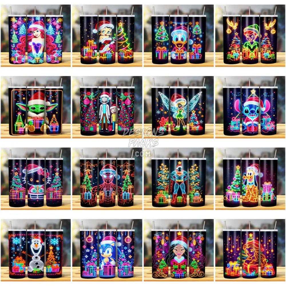 108 Christmas Led Lights Cartoon Mix Tumbler Wrap Bundle Jpg