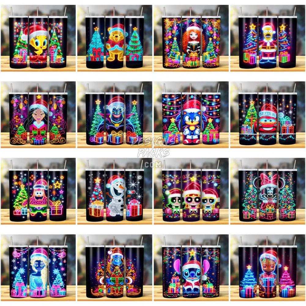 108 Christmas Led Lights Cartoon Mix Tumbler Wrap Bundle Jpg