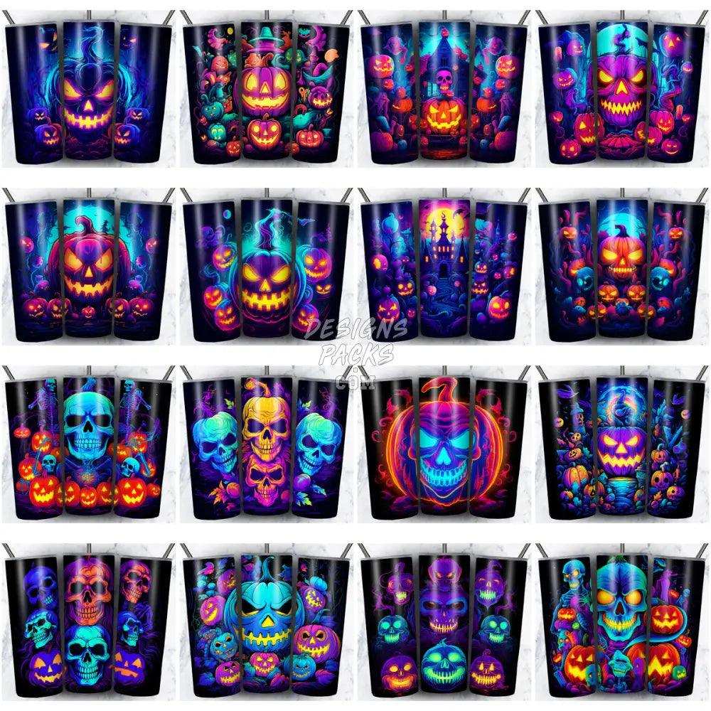 108 Halloween Neon Tumbler Wrap Bundle Jpg