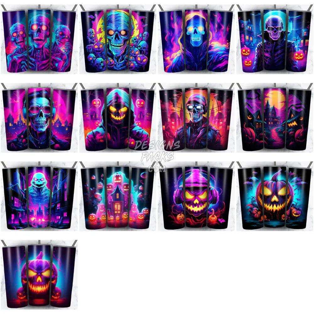 108 Halloween Neon Tumbler Wrap Bundle Jpg