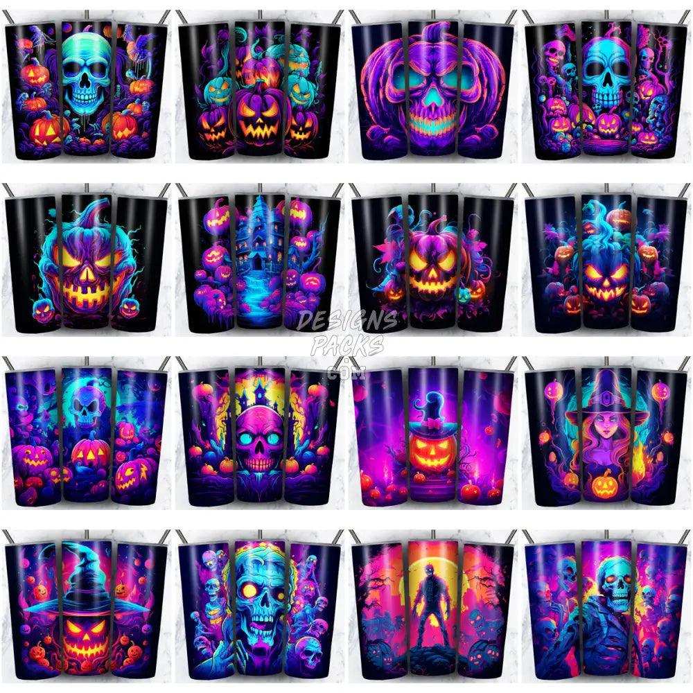 108 Halloween Neon Tumbler Wrap Bundle Jpg