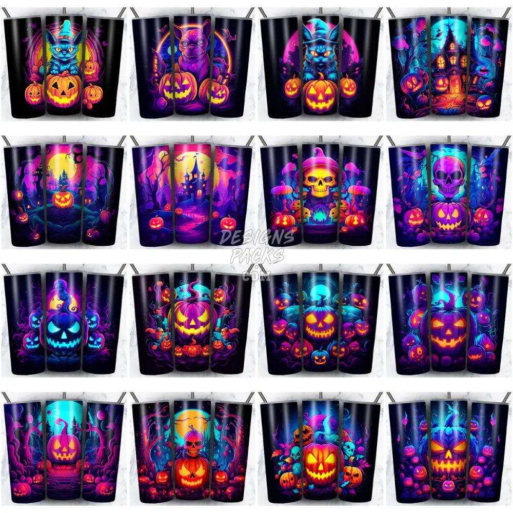108 Halloween Neon Tumbler Wrap Bundle Jpg