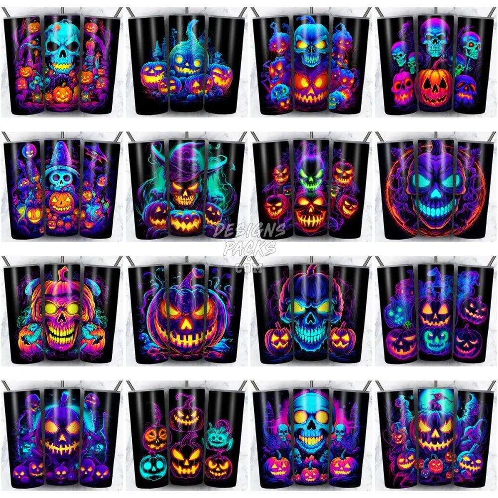 108 Halloween Neon Tumbler Wrap Bundle Jpg