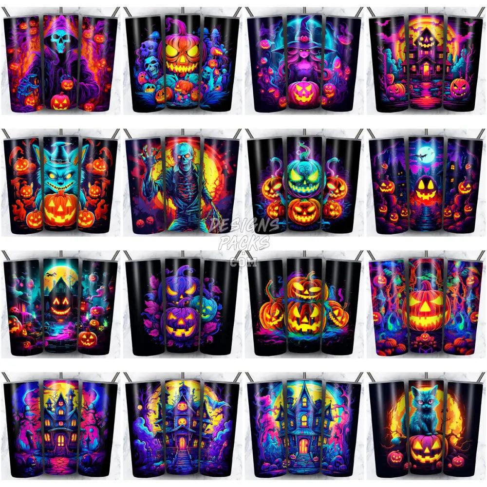 108 Halloween Neon Tumbler Wrap Bundle Jpg