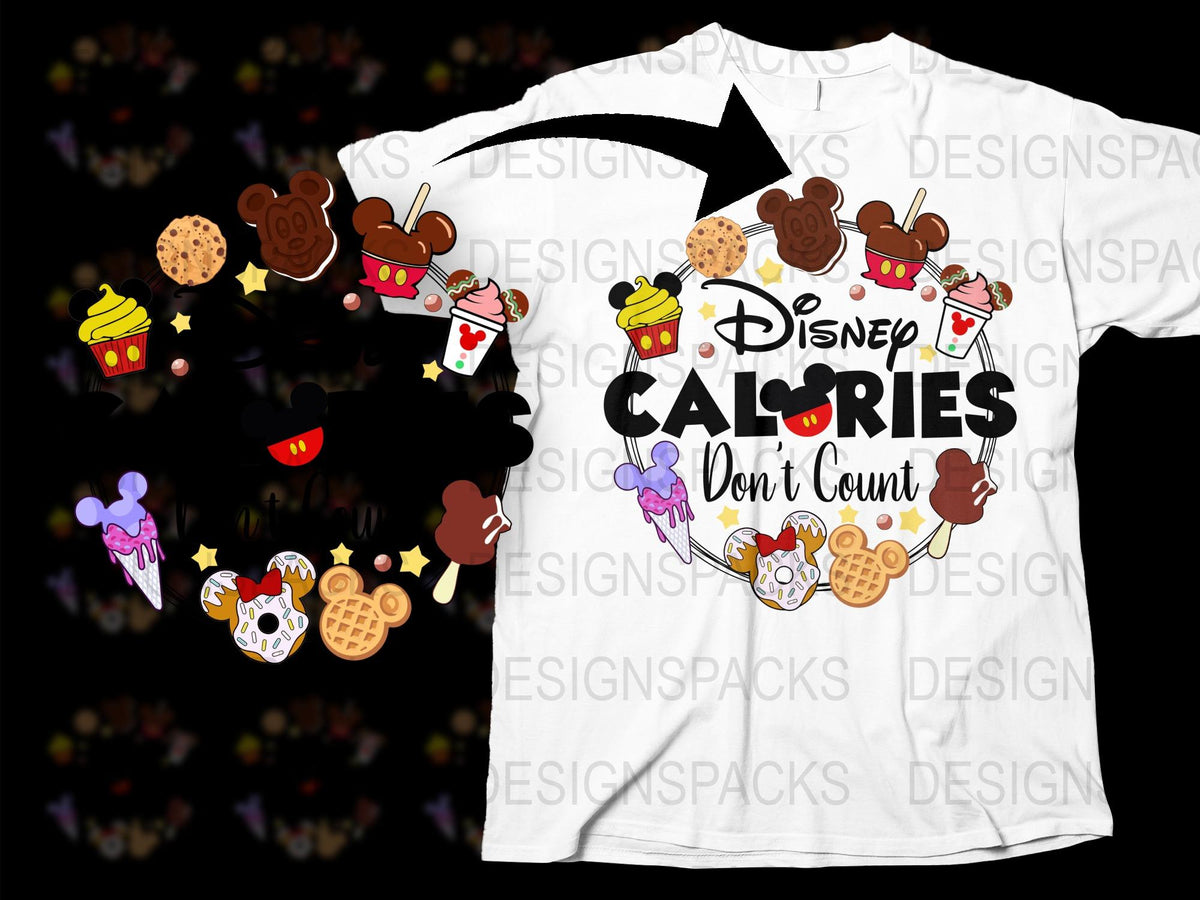 Disney Inspired T-Shirt, Cute Cartoon Snacks, Fun Family Vacation Apparel, Unisex White Tee