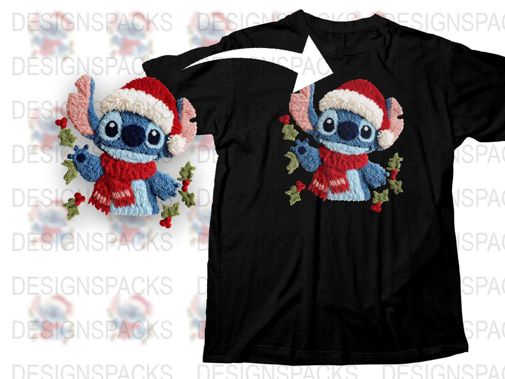 Festive Holiday T-Shirt with Cute Cartoon Gremlin in Santa Hat Design, Unisex Christmas Tee, Graphic Winter Apparel