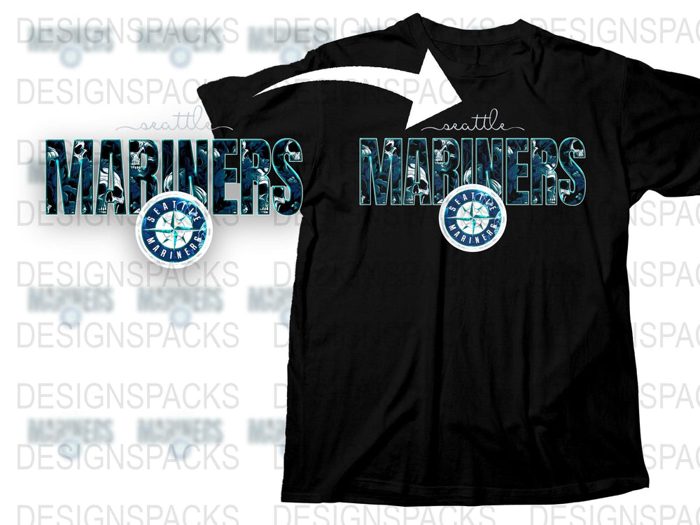 Mariners T-Shirt Vintage Logo Design, Classic Team Tee, Black Sports Shirt, Fan Apparel