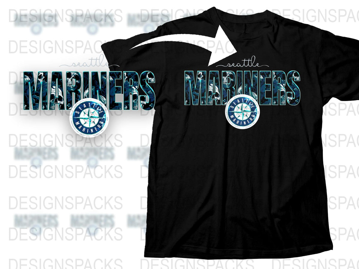 Mariners T-Shirt Vintage Logo Design, Classic Team Tee, Black Sports Shirt, Fan Apparel