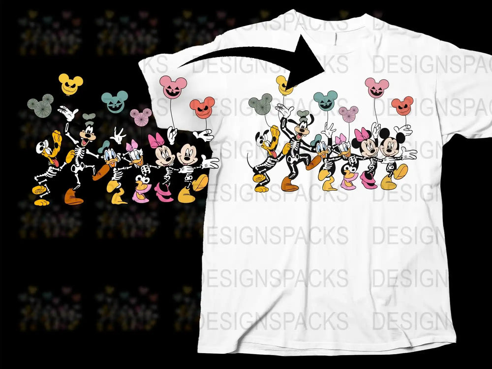 Disney Character T-Shirt, Mickey Mouse and Friends, Cartoon Graphic Tee, Unisex Adult Kids Sizes