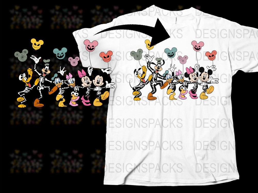 Disney Character T-Shirt, Mickey Mouse and Friends, Cartoon Graphic Tee, Unisex Adult Kids Sizes