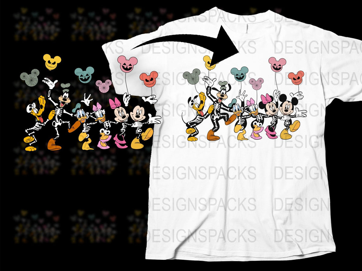 Disney Character T-Shirt, Mickey Mouse and Friends, Cartoon Graphic Tee, Unisex Adult Kids Sizes