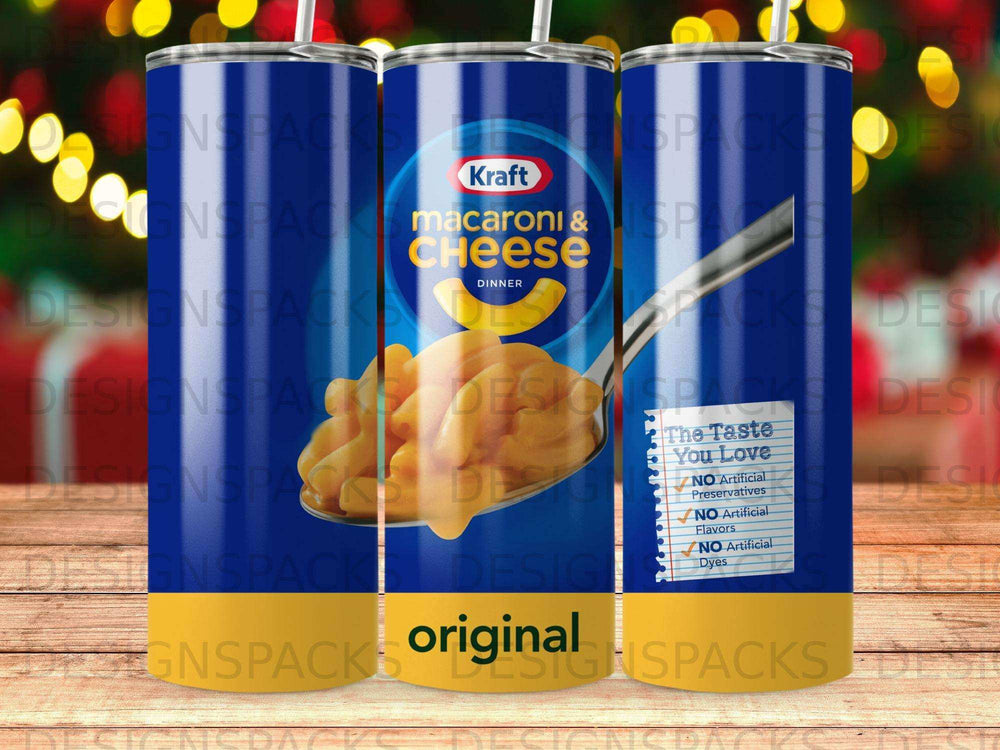 Kraft Macaroni & Cheese Dinner can design with "The Taste You Love" text.