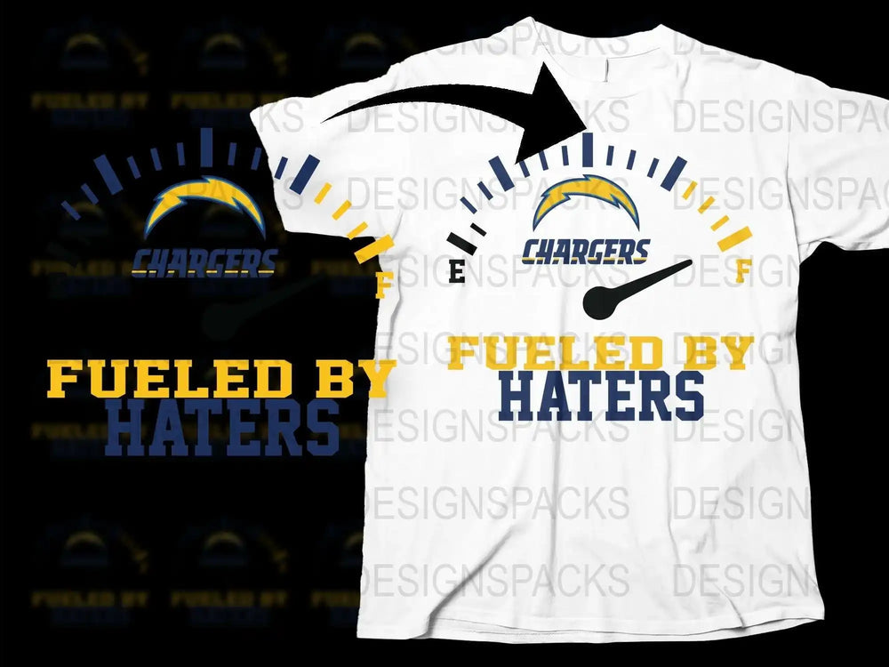 Fueled by Haters T-Shirt, Chargers Inspired Graphic Tee, Sports Fan Gift, Casual Wear Cotton Shirt