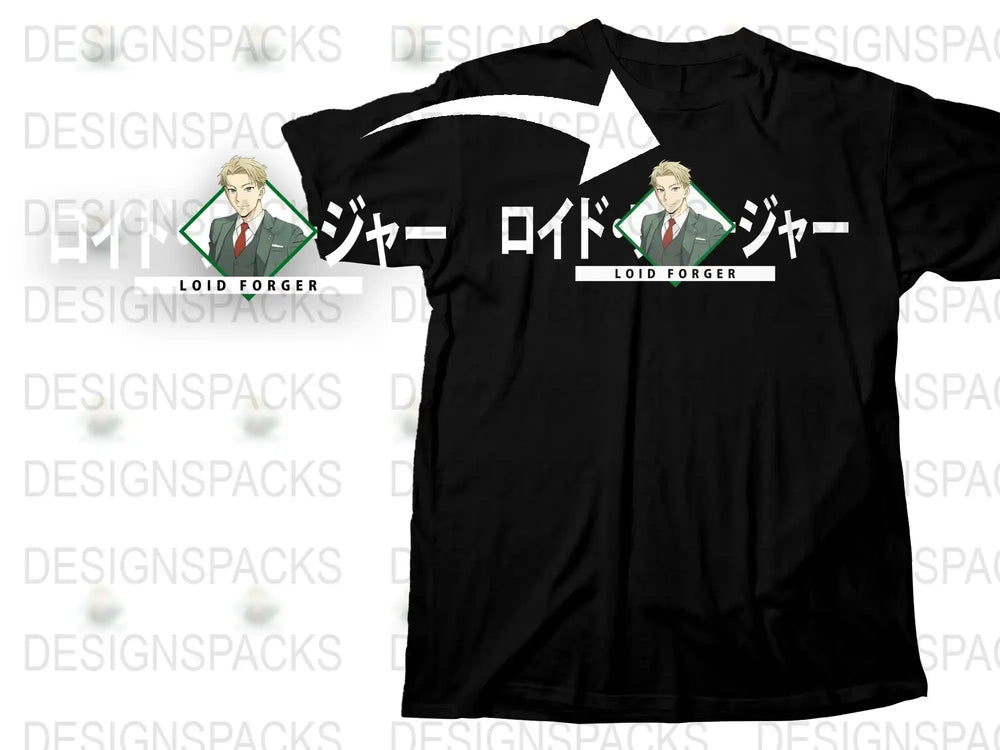 Anime Inspired T-Shirt, Black Tee with Graphic Print, Stylish Cartoon Character Design, Unisex Clothing