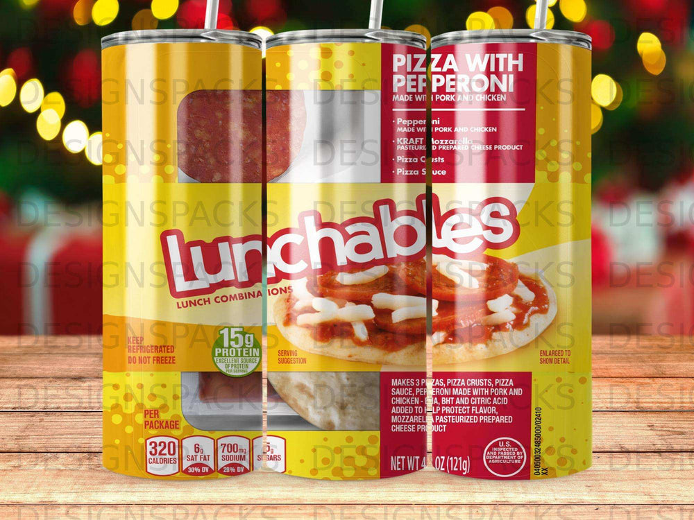 Lunchables Pizza With Pepperoni, includes pizza crust, sauce, and cheese.