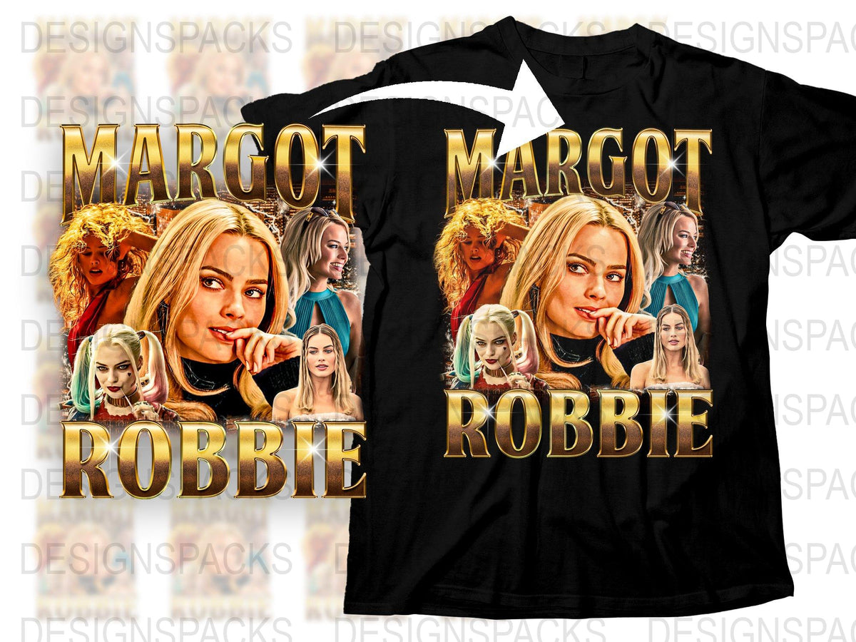 Margot Robbie Graphic Tee, Celebrity Inspired Fashion T-Shirt, Trendy Women's Casual Top